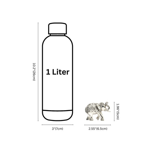 Small Intricately Handcrafted Silver-Plated Gajraj – Table Accent Item