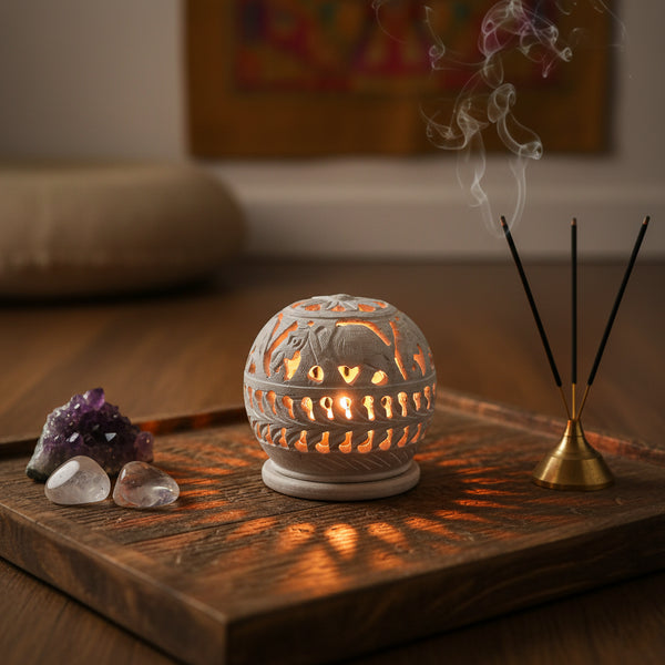 Soapstone T-Light Candle Holder