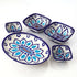 Square Blue Pottery Serving Set – Handcrafted Indigo Leaf Motif (5-Piece Set)