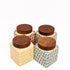 Square shared air tight ceramic Jar with pearl drop (Set of 4)
