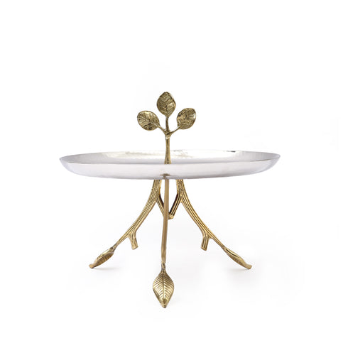 Stainless Steel Artistic Round One-tier Serving Cake Stand