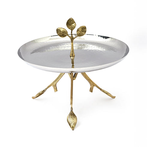 Stainless Steel Artistic Round One-tier Serving Cake Stand