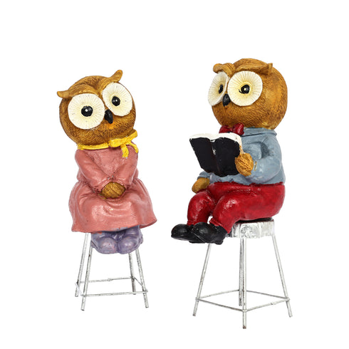 Studious Owl Couple Showpiece for Home Décor