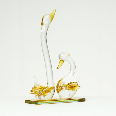 Swan Pair Glass Figurine