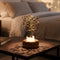 Tiger Eye Handcrafted Wish Tree Lamp with Wooden Base