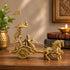 Traditional Brass Arjun-Krishna Mahabharata Rath Showpiece
