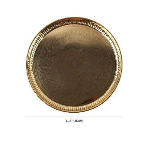 Traditional Brass Floral Pooja Thali