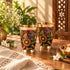 Traditional Brass Glass with Vibrant Indian Motifs