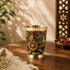 Traditional Brass Glass with Vibrant Indian Motifs