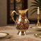 Traditional Brass Jug Pitcher with Vibrant Indian Motifs