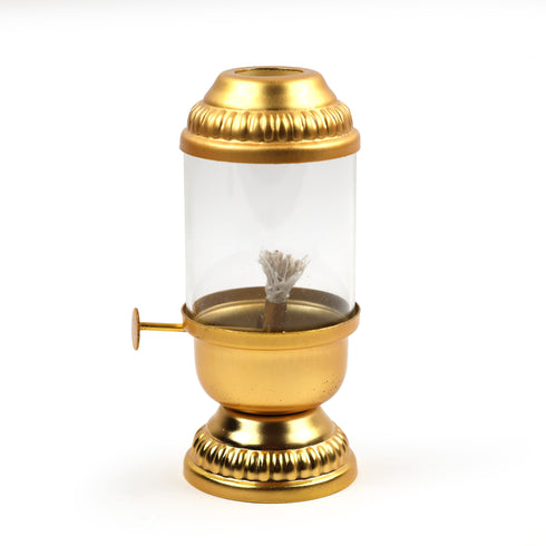Traditional Brass Oil Lamp with Glass
