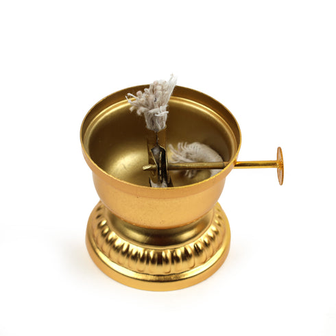Traditional Brass Oil Lamp with Glass