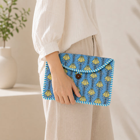 Traditional Jewelry Organizer Roll/Foldable Purse - Hand Block Print