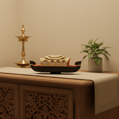Traditional Kerala Style Miniature Houseboat (Medium