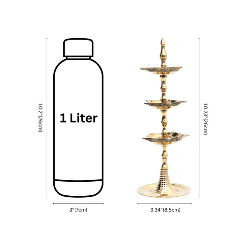Traditional Multi-tiered Brass Diya Stand