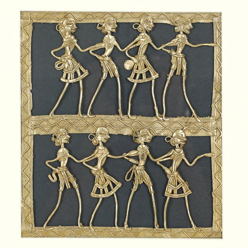Two layered Dhokra Art Tribal Dancing Group – Wall Decor Product