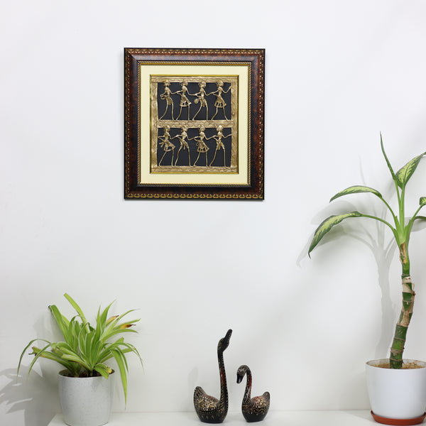 Two layered Dhokra Art Tribal Dancing Group – Wall Decor Product