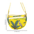 Vibrant Yellow Quilted Tropical Bird Moon Shaped Sling Bag – Hand Block Print