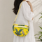 Vibrant Yellow Quilted Tropical Bird Moon Shaped Sling Bag – Hand Block Print