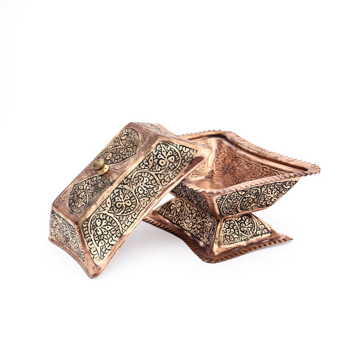 Vintage Kashmiri Copper Butter Box (Black) – Kitchen Essential Item
