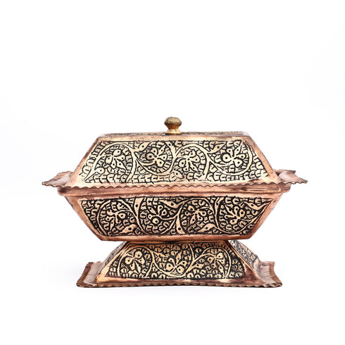 Vintage Kashmiri Copper Butter Box (Black) – Kitchen Essential Item