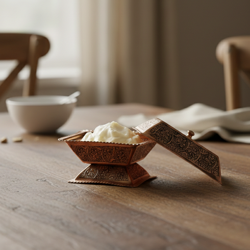 Vintage Kashmiri Copper Butter Box (Black) – Kitchen Essential Item