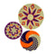 Handcrafted Sabai Grass Wall Art (Set of 3) – Maroon and Yellow Sustainable Wall Decor Product