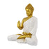White & Gold Meditating Buddha Statue 14-Inch – Handcrafted Resin Idol for Home Decor, Vastu, and Spiritual Gifting