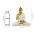 White & Gold Meditating Buddha Statue 14-Inch – Handcrafted Polyresin Idol for Home Decor, Vastu, and Spiritual Gifting
