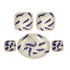White Leaf Motif Serving Plate & Bowl – Handcrafted Jaipur Blue Pottery