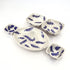 White Leaf Motif Serving Plate & Bowl – Handcrafted Jaipur Blue Pottery
