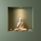 White Matte Finish Buddha Statue with Rose Gold Robe