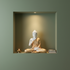 White Matte Finish Buddha Statue with Rose Gold Robe