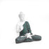 White Matte Finish Buddha Statue with Green Robe