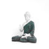 White Matte Finish Buddha Statue with Green Robe