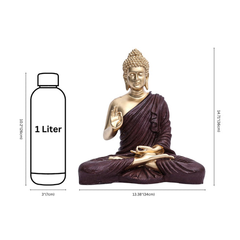 White Matte Finish Buddha Statue with Red Robe