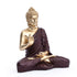 White Matte Finish Buddha Statue with Red Robe
