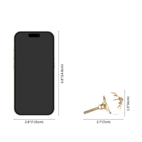 White and Golden Handcrafted and Hand painted Ceramic Knobs—Round Shaped—Set of 6—Abstract Design