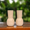 White ceramic miniature bud vase set (set of 2)