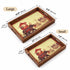Traditional Elephant Wooden Serving Tray Set of 2