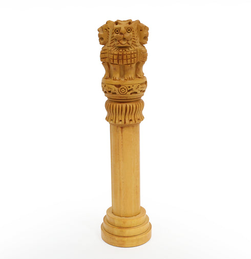 Wooden Ashoka Pillar Showpiece 10 Inch