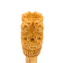 Close-up of four lions and Ashoka Chakra carved into wooden Ashoka Stambh showpiece