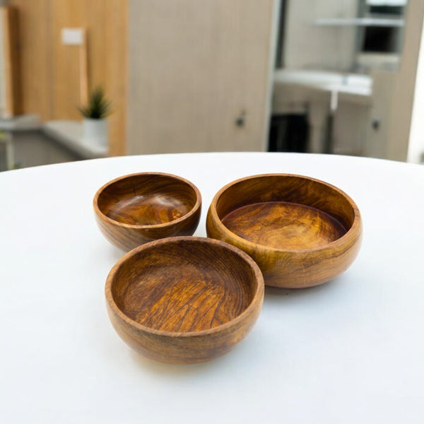 Wooden Bowls Set | Handmade Decorative Bowls For Serving Food | Soup bowls