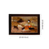Wooden Mysore Inlay Painting of a Rural Woman Embracing Baby Goat