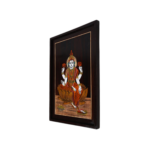 Wooden Mysore Inlay Painting of Goddess Lakshmi