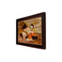 Wooden Mysore Inlay Painting of a Rural Woman Embracing Baby Goat