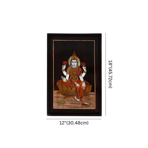 Wooden Mysore Inlay Painting of Goddess Lakshmi