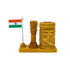 Wooden Ashok Stambh pen stand holding pens, corporate desk gift item