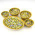 Yellow Floral Oval Platter & Bowl Set – Handcrafted Jaipur Blue Pottery for Festive Dining