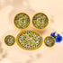 Yellow Floral Oval Platter & Bowl Set – Handcrafted Jaipur Blue Pottery for Festive Dining